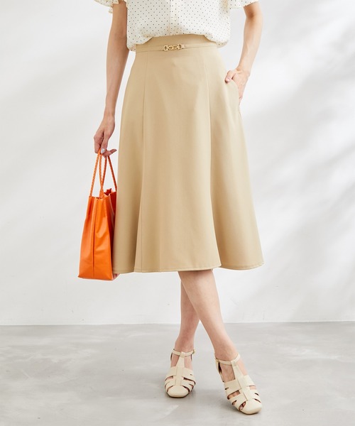 ROPE' PICNIC（ロペピクニック）の「ビット付フレアスカート（スカート・レディース・ブラック/ベージュ/ネイビー/ブルー系その他・40/38/36）」の2枚目の写真