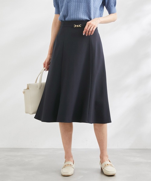 ROPE' PICNIC（ロペピクニック）の「ビット付フレアスカート（スカート・レディース・ブラック/ベージュ/ネイビー/ブルー系その他・40/38/36）」の3枚目の写真