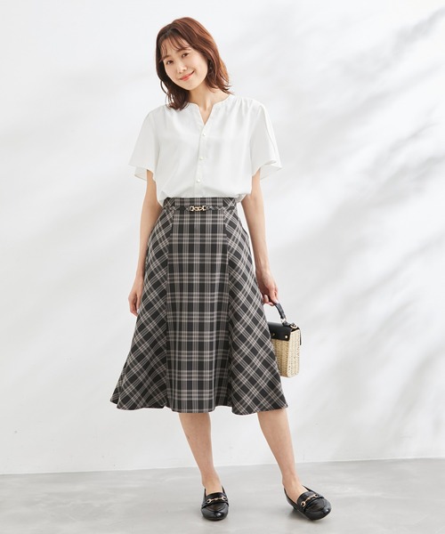 ROPE' PICNIC（ロペピクニック）の「ビット付フレアスカート（スカート・レディース・ブラック/ベージュ/ネイビー/ブルー系その他・40/38/36）」の5枚目の写真