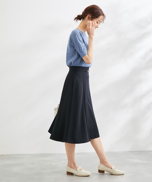 ROPE' PICNIC（ロペピクニック）の「ビット付フレアスカート（スカート・レディース・ブラック/ベージュ/ネイビー/ブルー系その他・40/38/36）」の6枚目の写真