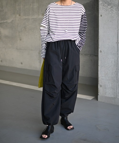 Marient（マリエント）の「配色ボーダースリットTEE（Tシャツ/カットソー・レディース・ブラック/ブルー・FREE）」の22枚目の写真