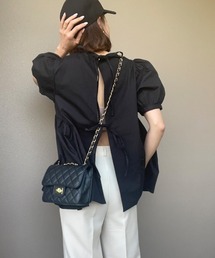 Back ribbon puff blouse / バックリボンパフブラウス(ai select)