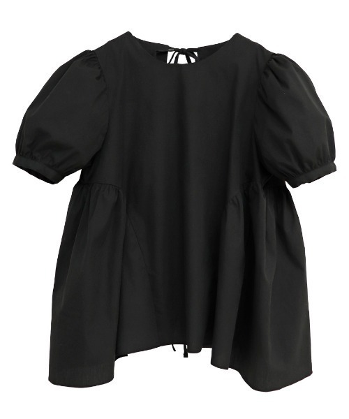 ISOOK(アイスー)の「Back ribbon puff blouse / バックリボンパフブラウス(ai select)(シャツ/ブラウス・レディース・ブラック/ピンク・FREE)」の8枚目の写真