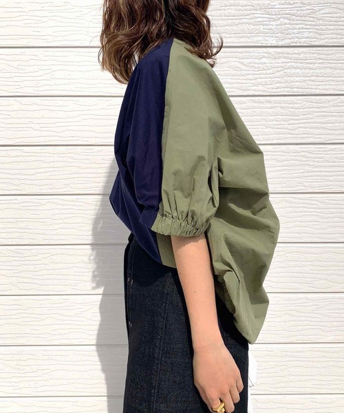 Q（キュー）の「シルケットコットンプルオーバー（Tシャツ/カットソー・レディース・ネイビー/アイボリー/ブラック・MEDIUM）」の10枚目の写真