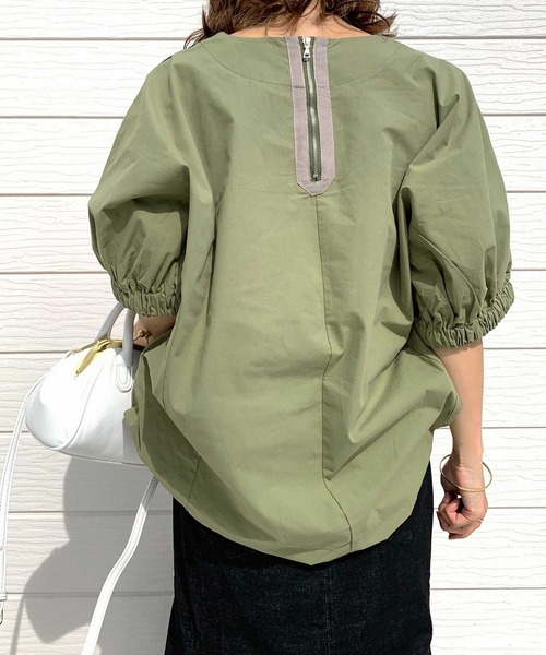 Q（キュー）の「シルケットコットンプルオーバー（Tシャツ/カットソー・レディース・ネイビー/アイボリー/ブラック・MEDIUM）」の11枚目の写真