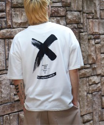 Xマーク ビッグシルエット バックプリント カラーTシャツ