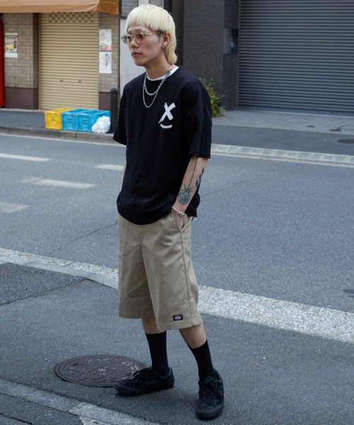 NO NEED（ノーニード）の「Xマーク ビッグシルエット バックプリント カラーTシャツ（Tシャツ/カットソー・メンズ・ホワイト/ブラック/ピンク/イエロー・ﾌﾘ-）」の11枚目の写真
