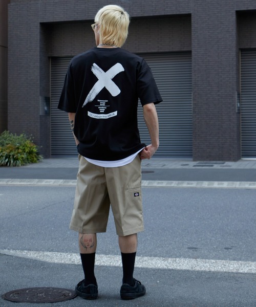 NO NEED（ノーニード）の「Xマーク ビッグシルエット バックプリント カラーTシャツ（Tシャツ/カットソー・メンズ・ホワイト/ブラック/ピンク/イエロー・ﾌﾘ-）」の12枚目の写真