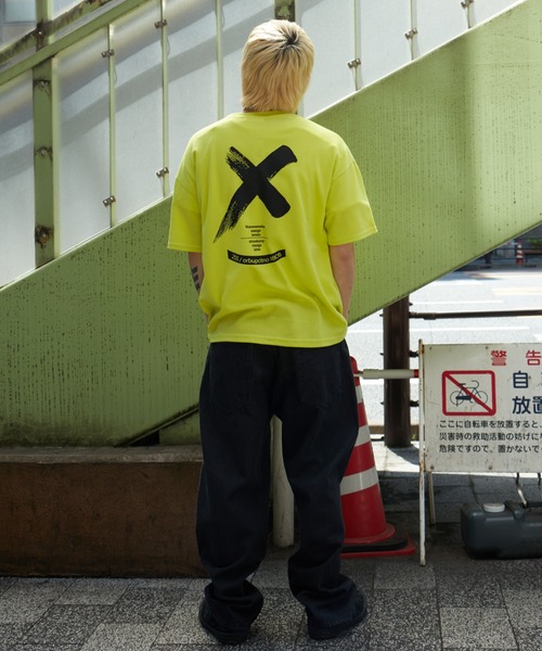 NO NEED（ノーニード）の「Xマーク ビッグシルエット バックプリント カラーTシャツ（Tシャツ/カットソー・メンズ・ホワイト/ブラック/ピンク/イエロー・ﾌﾘ-）」の18枚目の写真