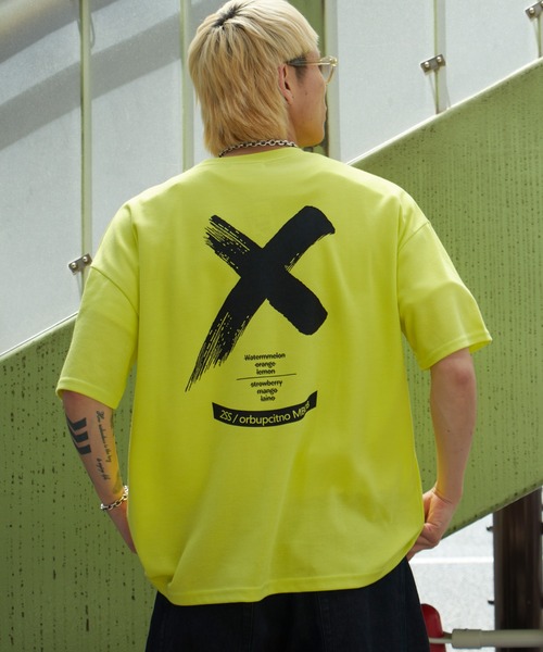 NO NEED（ノーニード）の「Xマーク ビッグシルエット バックプリント カラーTシャツ（Tシャツ/カットソー・メンズ・ホワイト/ブラック/ピンク/イエロー・ﾌﾘ-）」の14枚目の写真
