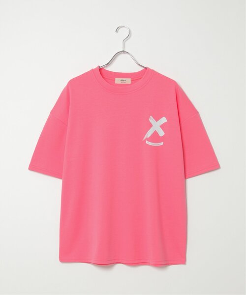 NO NEED（ノーニード）の「Xマーク ビッグシルエット バックプリント カラーTシャツ（Tシャツ/カットソー・メンズ・ホワイト/ブラック/ピンク/イエロー・ﾌﾘ-）」の21枚目の写真