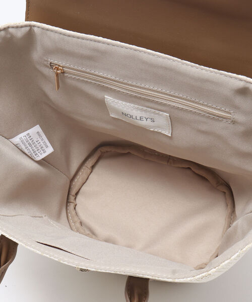 NOLLEY’S（ノーリーズ）の「ヒネリふた付きかごトートバッグ（かごバッグ・レディース・ブラック/ベージュ系その他3・FREE）」の10枚目の写真