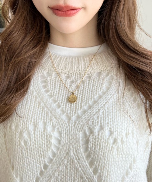 【美品】パラスパレス nume プルオーバー ニット　モヘア混 予約]モヘアタッチ透かし編みニットプルオーバー/レッド – Lumier