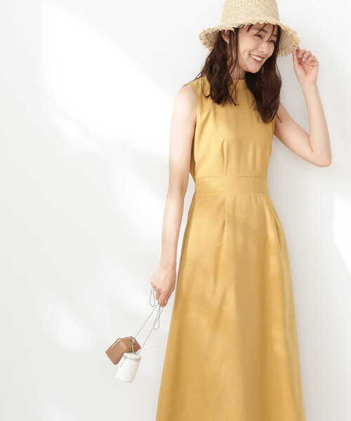 N.（N. Natural Beauty Basic）（エヌエヌナチュラルビューティーベーシック）の「【S Size Line】◆スタンドネックフレアワンピース（ワンピース・レディース・ネイビー/チェック/マスタード・SMALL/MEDIUM）」の3枚目の写真