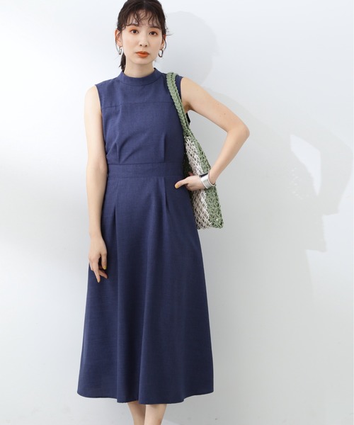 N.（N. Natural Beauty Basic）（エヌエヌナチュラルビューティーベーシック）の「【S Size Line】◆スタンドネックフレアワンピース（ワンピース・レディース・ネイビー/チェック/マスタード・SMALL/MEDIUM）」の15枚目の写真