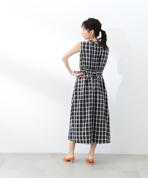 N.（N. Natural Beauty Basic）（エヌエヌナチュラルビューティーベーシック）の「【S Size Line】◆スタンドネックフレアワンピース（ワンピース・レディース・ネイビー/チェック/マスタード・SMALL/MEDIUM）」の11枚目の写真