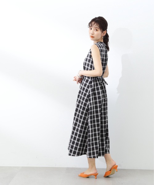 N.（N. Natural Beauty Basic）（エヌエヌナチュラルビューティーベーシック）の「【S Size Line】◆スタンドネックフレアワンピース（ワンピース・レディース・ネイビー/チェック/マスタード・SMALL/MEDIUM）」の7枚目の写真