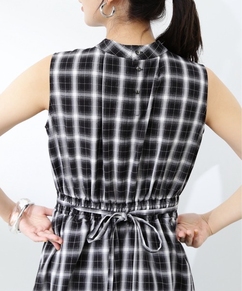 N.（N. Natural Beauty Basic）（エヌエヌナチュラルビューティーベーシック）の「【S Size Line】◆スタンドネックフレアワンピース（ワンピース・レディース・ネイビー/チェック/マスタード・SMALL/MEDIUM）」の14枚目の写真