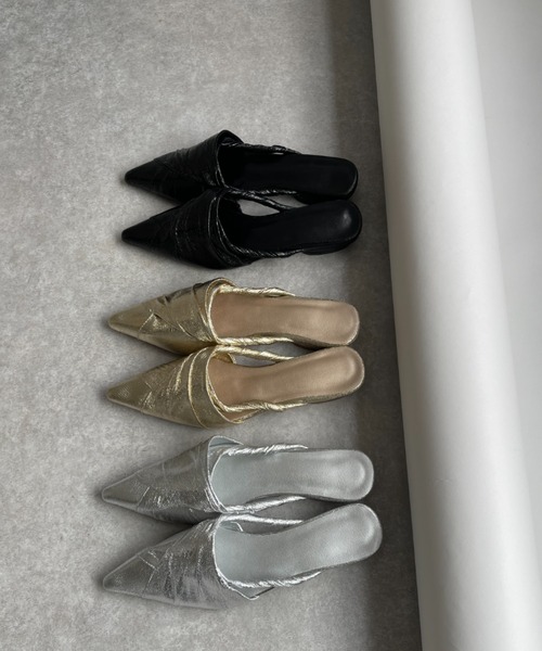 wee9s（ウィークス）の「metallic cone mule  / メタリックコーンミュール,サンダル（サンダル・レディース・ゴールド/ブラック/シルバー・S/M/L）」の13枚目の写真