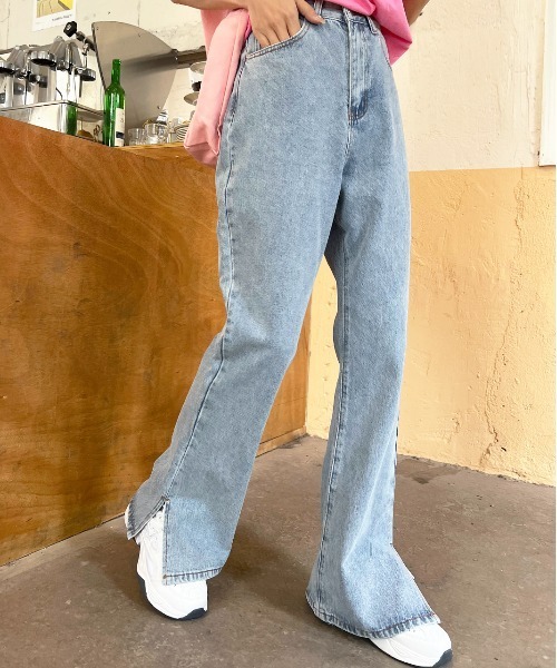 ad thie(アドティエ)の「デニムパンツ サイドスリット ハイウエスト SML(デニムパンツ・レディース・ブルー/ライトブルー/ブラック系・MEDIUM/LARGE/SMALL)」の8枚目の写真