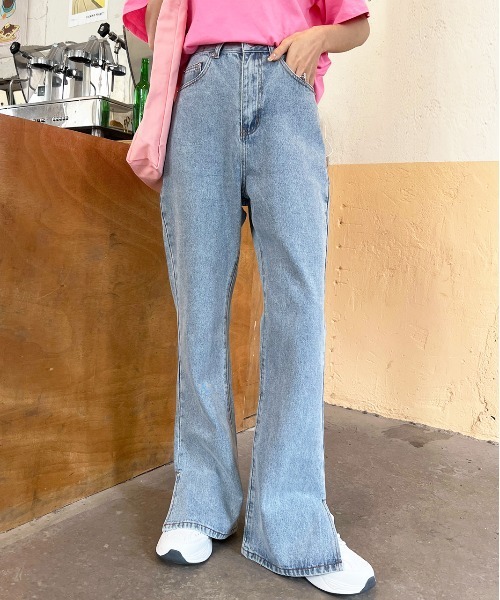 ad thie(アドティエ)の「デニムパンツ サイドスリット ハイウエスト SML(デニムパンツ・レディース・ブルー/ライトブルー/ブラック系・MEDIUM/LARGE/SMALL)」の12枚目の写真
