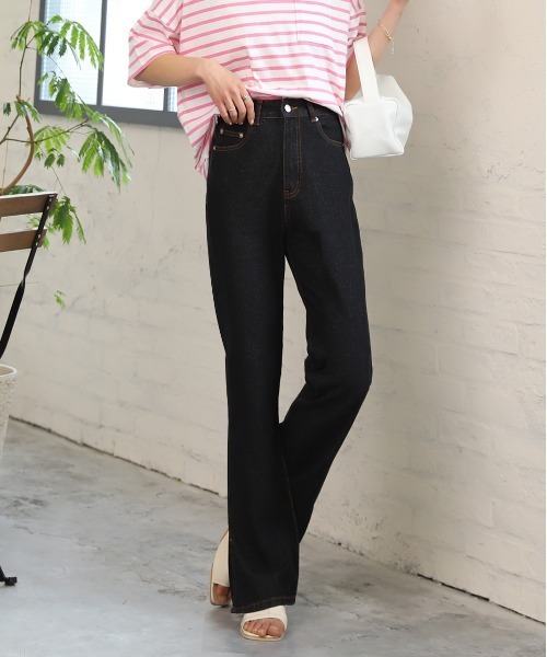 ad thie(アドティエ)の「デニムパンツ サイドスリット ハイウエスト SML(デニムパンツ・レディース・ブルー/ライトブルー/ブラック系・MEDIUM/LARGE/SMALL)」の5枚目の写真