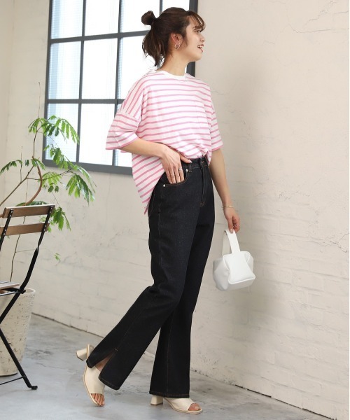 ad thie(アドティエ)の「デニムパンツ サイドスリット ハイウエスト SML(デニムパンツ・レディース・ブルー/ライトブルー/ブラック系・MEDIUM/LARGE/SMALL)」の6枚目の写真