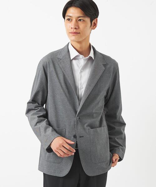 green label relaxing(グリーンレーベルリラクシング)の「DUADRY CLEAN バーズアイ ジャケット -ウォッシャブル・吸水速乾・抗菌-(テーラードジャケット・メンズ・ダークグレー/ネイビー・S/M/L/XL)」の8枚目の写真