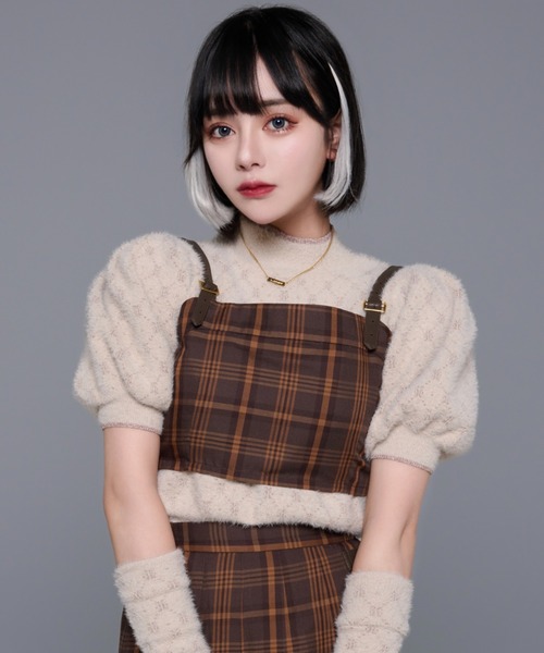 adree（アドリー）の「arm warmers puff sleeve glitter knit / アームウォーマーパフスリーブグリッターニット（ニット/セーター・レディース・グレー/ブラウン・FREE）」の11枚目の写真