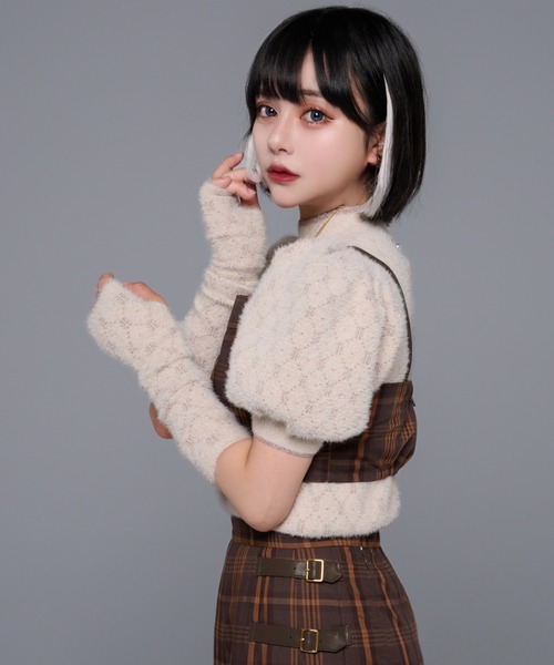 adree（アドリー）の「arm warmers puff sleeve glitter knit / アームウォーマーパフスリーブグリッターニット（ニット/セーター・レディース・グレー/ブラウン・FREE）」の12枚目の写真