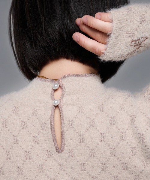 adree（アドリー）の「arm warmers puff sleeve glitter knit / アームウォーマーパフスリーブグリッターニット（ニット/セーター・レディース・グレー/ブラウン・FREE）」の4枚目の写真