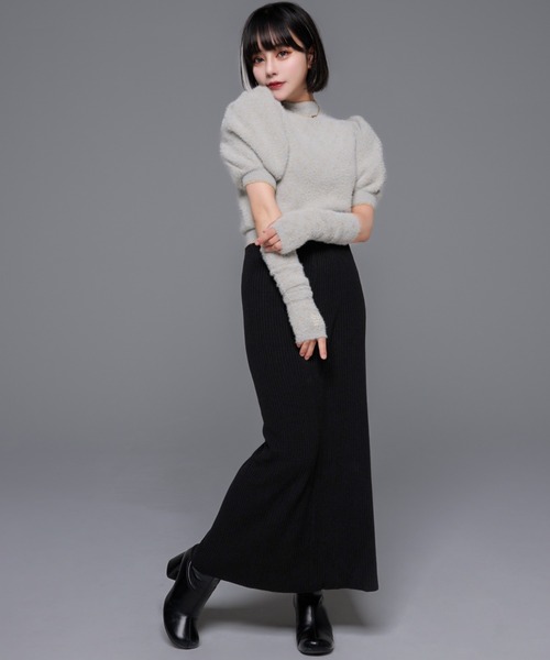 adree（アドリー）の「arm warmers puff sleeve glitter knit / アームウォーマーパフスリーブグリッターニット（ニット/セーター・レディース・グレー/ブラウン・FREE）」の10枚目の写真