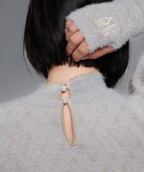 adree（アドリー）の「arm warmers puff sleeve glitter knit / アームウォーマーパフスリーブグリッターニット（ニット/セーター・レディース・グレー/ブラウン・FREE）」の8枚目の写真