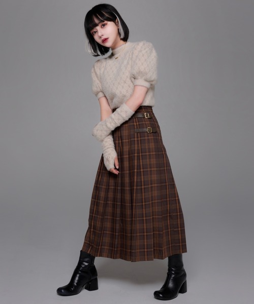 adree（アドリー）の「arm warmers puff sleeve glitter knit / アームウォーマーパフスリーブグリッターニット（ニット/セーター・レディース・グレー/ブラウン・FREE）」の6枚目の写真