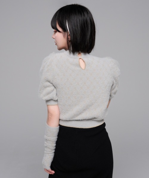 adree（アドリー）の「arm warmers puff sleeve glitter knit / アームウォーマーパフスリーブグリッターニット（ニット/セーター・レディース・グレー/ブラウン・FREE）」の9枚目の写真