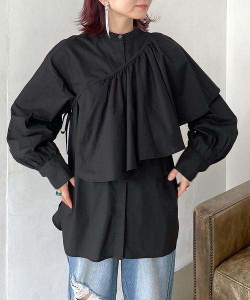 PAGEBOY（ページボーイ）の「ケープセットブラウス（シャツ/ブラウス・レディース・ホワイト/ブラック・FREE）」の8枚目の写真