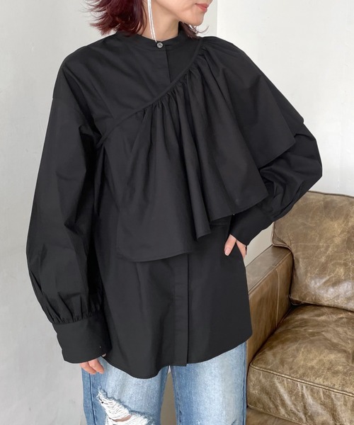 PAGEBOY（ページボーイ）の「ケープセットブラウス（シャツ/ブラウス・レディース・ホワイト/ブラック・FREE）」の12枚目の写真