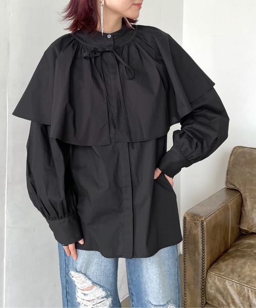 PAGEBOY（ページボーイ）の「ケープセットブラウス（シャツ/ブラウス・レディース・ホワイト/ブラック・FREE）」の10枚目の写真