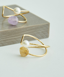 ROPE' PICNIC | 淡水パール×天然石ストレッチリング(リング)