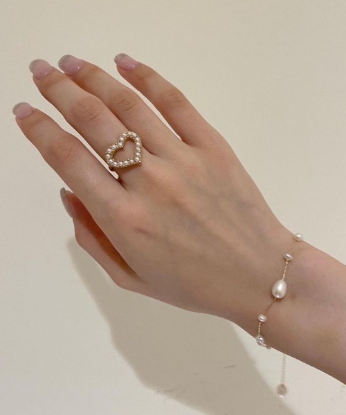 flower（フラワー）の「パールハートリング（リング・レディース・ゴールド・FREE）」の6枚目の写真