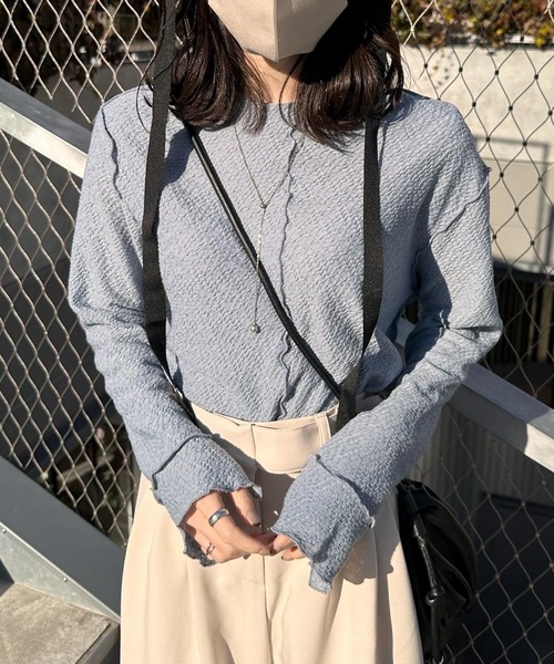 hinari（ヒナリ）の「長袖カットソー（Tシャツ/カットソー・レディース・オフホワイト・FREE）」の2枚目の写真