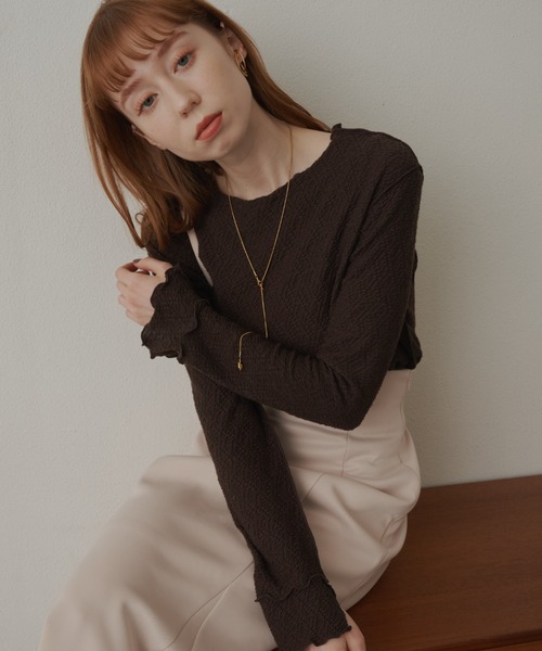 hinari（ヒナリ）の「長袖カットソー（Tシャツ/カットソー・レディース・オフホワイト・FREE）」の6枚目の写真