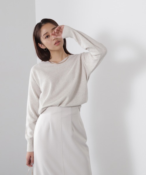 NATURAL BEAUTY BASIC（ナチュラルビューティーベーシック）の「◇ＦＯＸ混ジェントリーニットシリーズ（ニット/セーター・レディース・イエロー/ベージュ/オフホワイト/ラベンダー・FREE）」の2枚目の写真