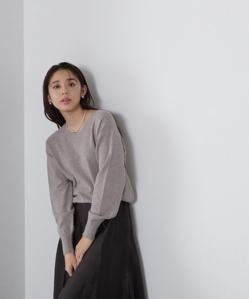 NATURAL BEAUTY BASIC（ナチュラルビューティーベーシック）の「◇ＦＯＸ混ジェントリーニットシリーズ（ニット/セーター・レディース・イエロー/ベージュ/オフホワイト/ラベンダー・FREE）」の17枚目の写真