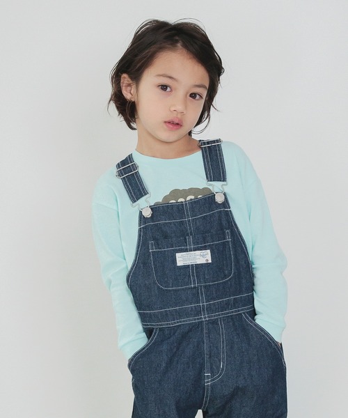 BREEZE（ブリーズ）の「【リンクコーデ可能】シェフサロペット（サロペット/オーバーオール・キッズ・その他10/キナリ/インディゴブルー・90/100/110/120）」の2枚目の写真