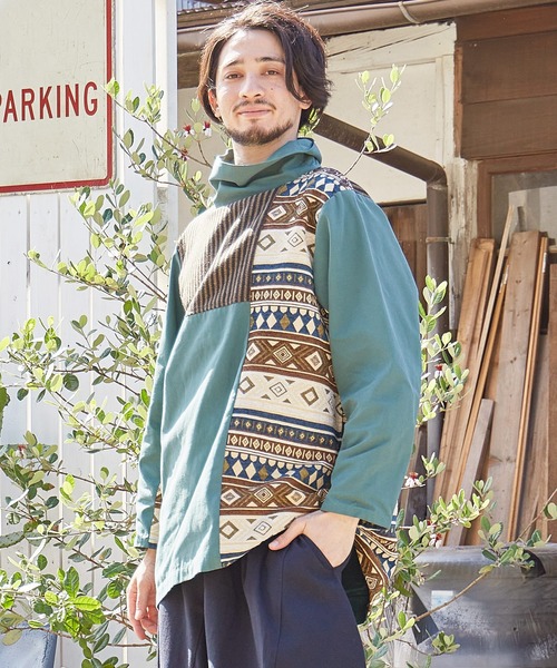 チャイハネ（チャイハネ）の「【チャイハネ】ノマユパッチワークMEN'Sトップス（その他トップス・メンズ・ブラウン/ブラック/ブルーグリーン/カーキ/ダークグリーン/ホワイト系その他・FREE）」の6枚目の写真