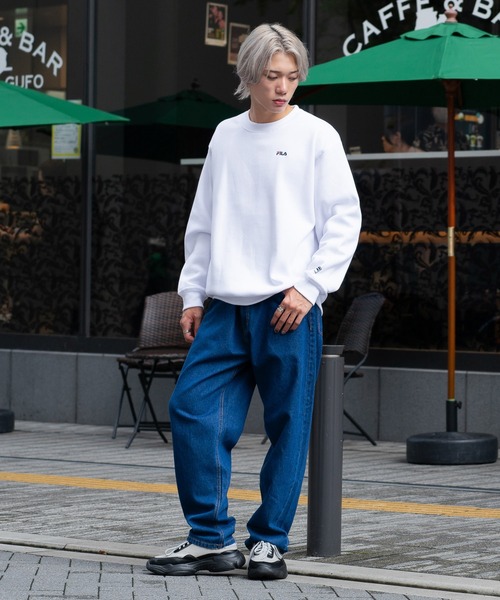 FILA(フィラ)の「【FILA/フィラ】ワンポイントロゴ刺繍 裏起毛クルーネックトレーナー(スウェット・メンズ・杢グレー/ホワイト/グリーン/ブラック・LARGE/MEDIUM/X-LARGE)」の5枚目の写真