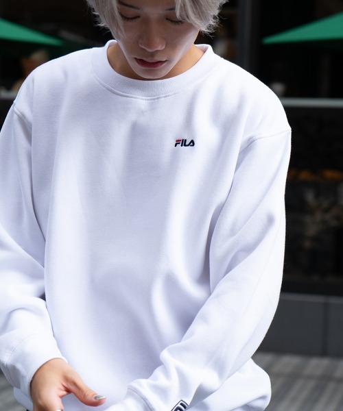 FILA(フィラ)の「【FILA/フィラ】ワンポイントロゴ刺繍 裏起毛クルーネックトレーナー(スウェット・メンズ・杢グレー/ホワイト/グリーン/ブラック・LARGE/MEDIUM/X-LARGE)」の11枚目の写真