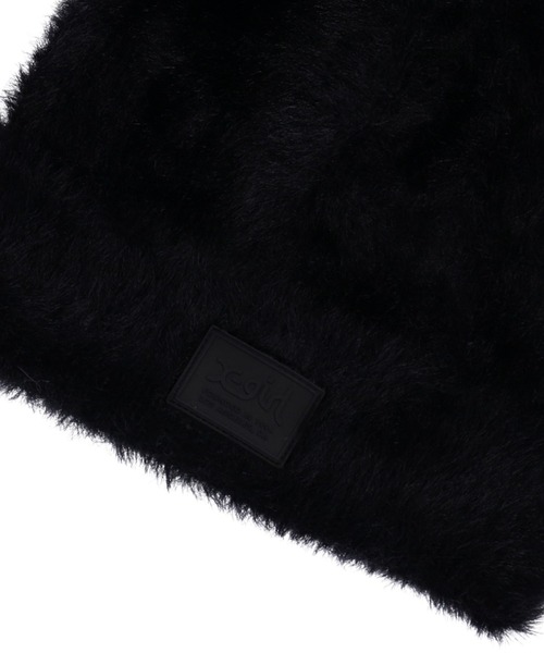 X-girl（エックスガール）の「SHAGGY KNIT CAP（ニットキャップ/ビーニー・レディース・イエロー/グレー/ブラック・ONE SIZE）」の5枚目の写真