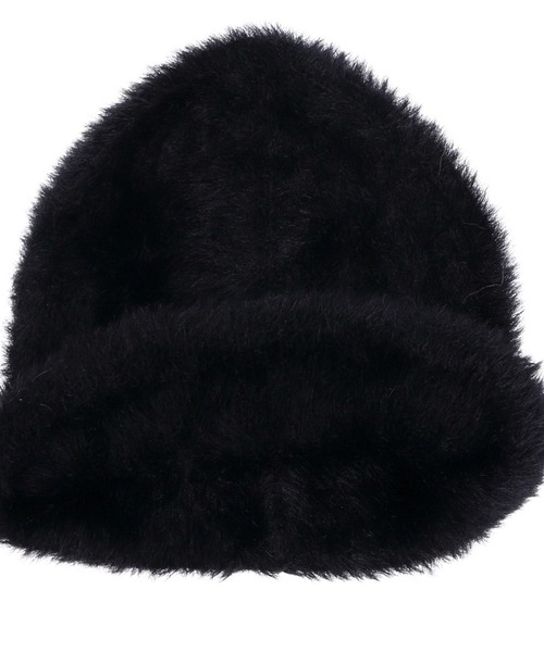 X-girl（エックスガール）の「SHAGGY KNIT CAP（ニットキャップ/ビーニー・レディース・イエロー/グレー/ブラック・ONE SIZE）」の6枚目の写真